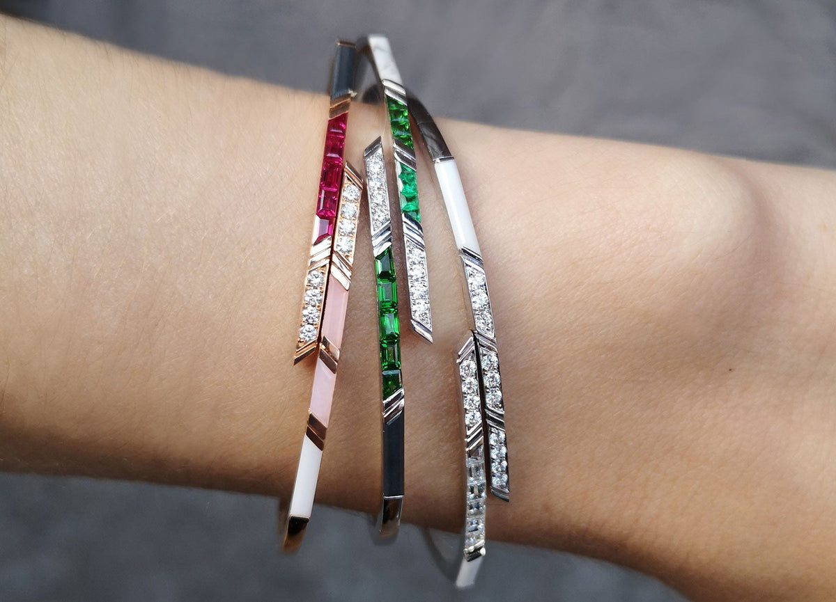 Diamond Stellar White Flexible Bangle