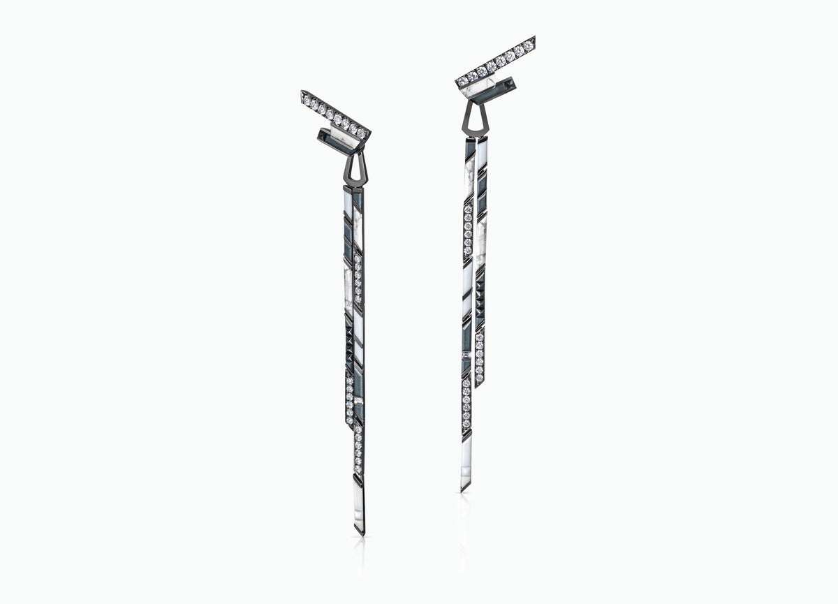 BLACK STELLAR FROST EARRINGS