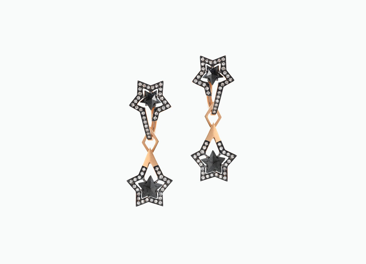 BLACK STAR DROP EARRINGS