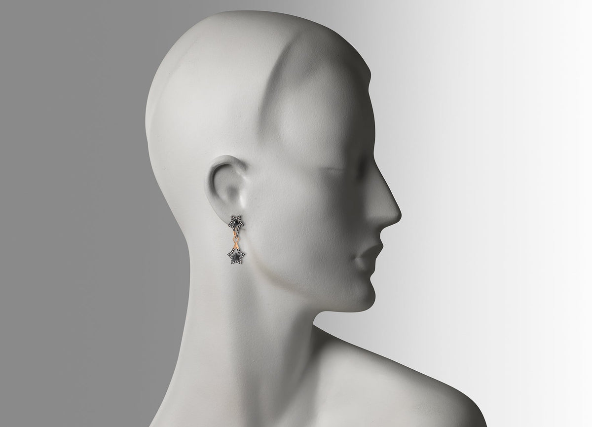 BLACK STAR DROP EARRINGS