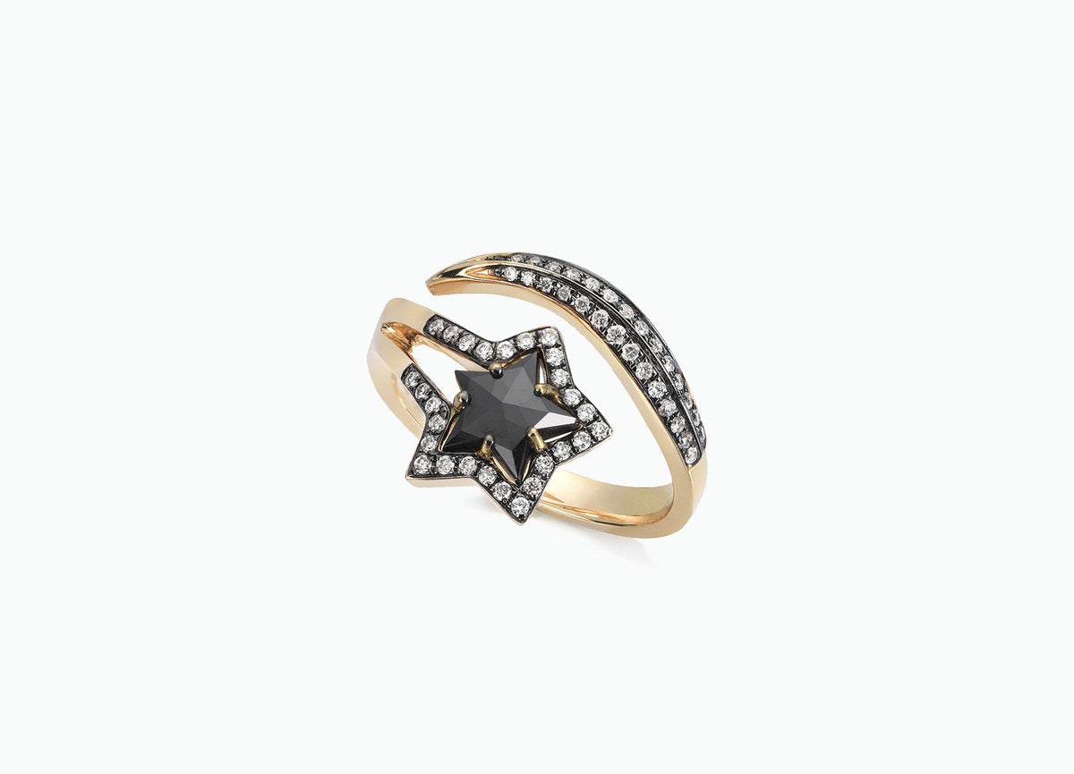 BLACK STAR SINGLE STAR STONE RING