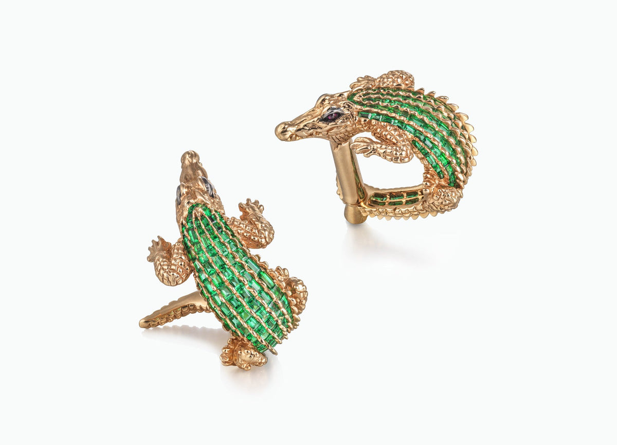 Crocodile Emerald Cufflinks