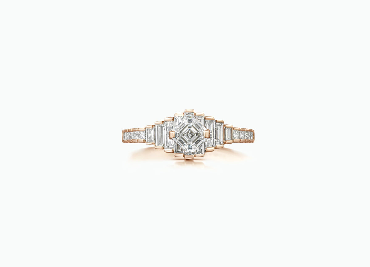 CHRYSLER GOLD DIAMOND ENGAGEMENT RING