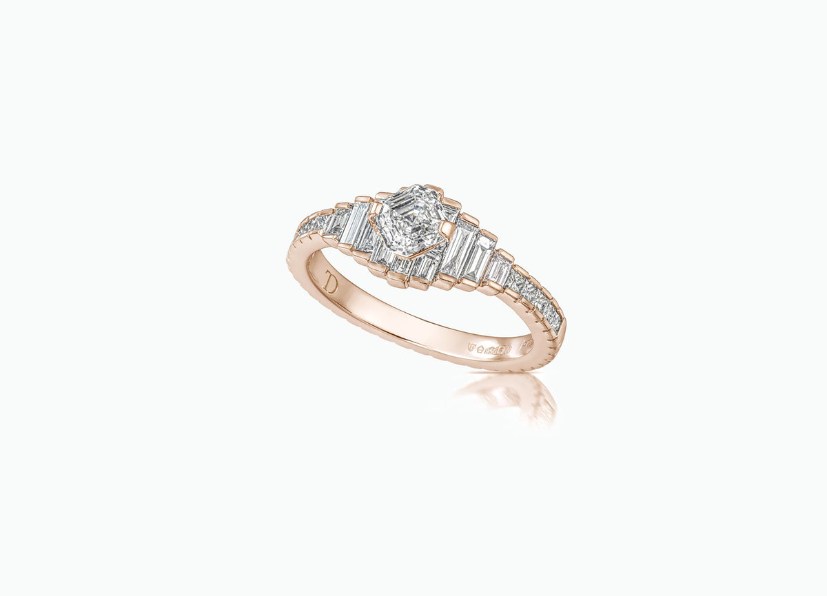 CHRYSLER GOLD DIAMOND ENGAGEMENT RING