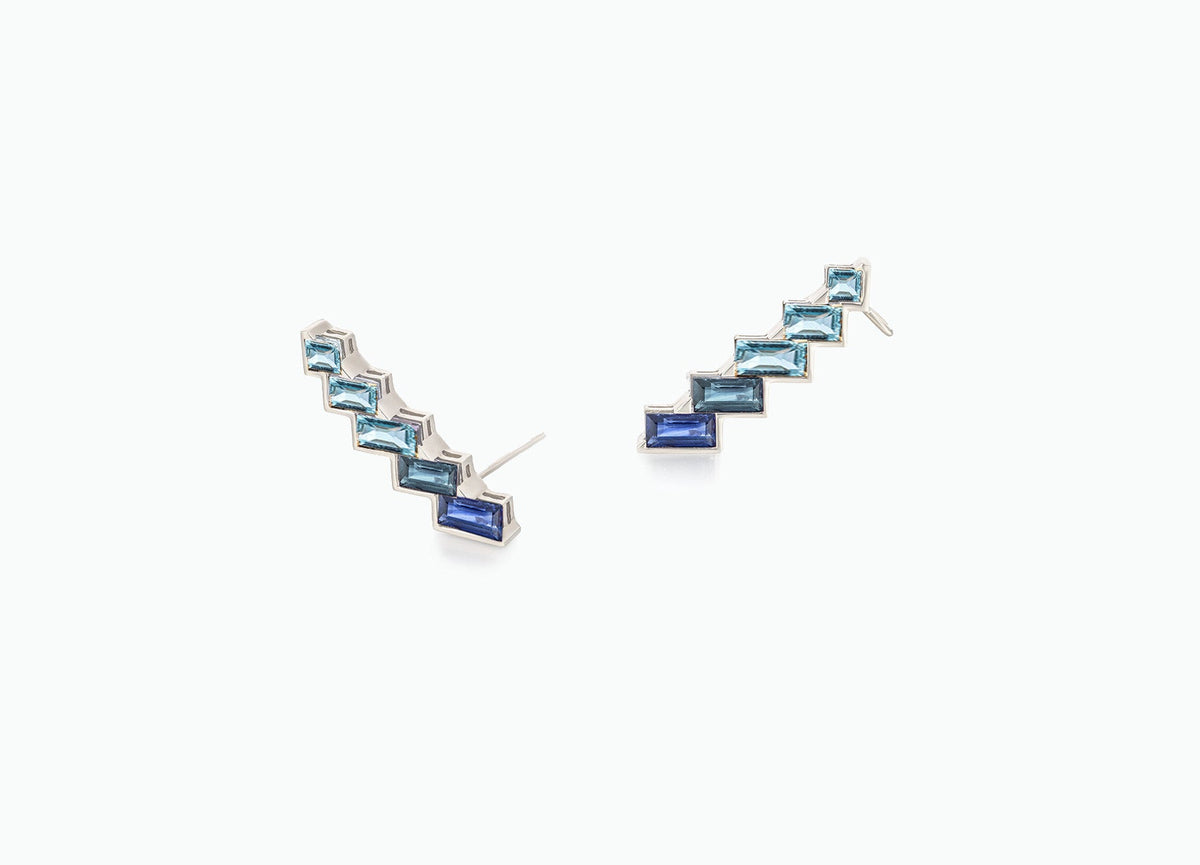 ELECTRIC NIGHT BLUE HORIZONTAL CUFF EARRINGS