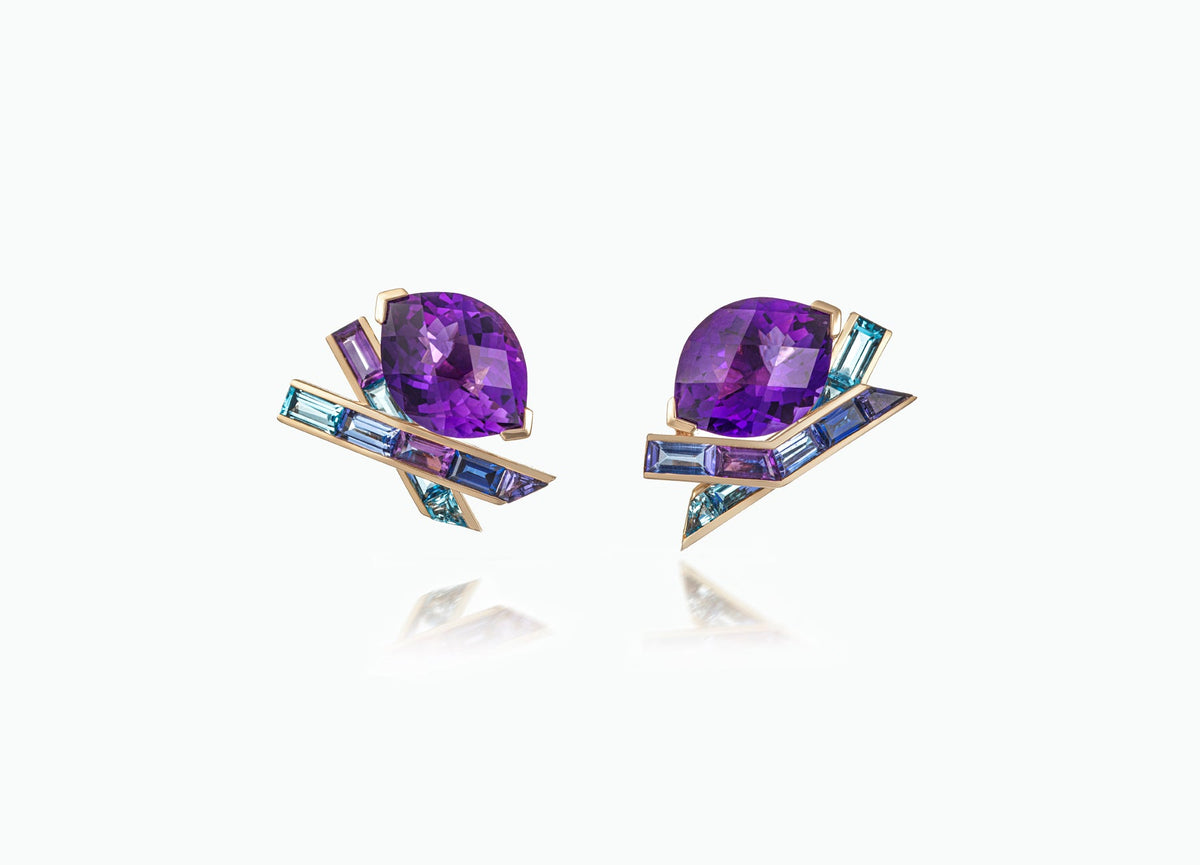 AMETHYST COCKTAIL STUD EARRINGS