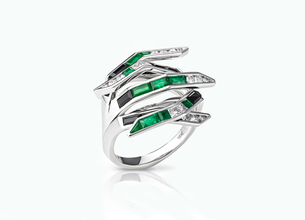 ELECTRIC NIGHT EMERALD BOMBAY RING