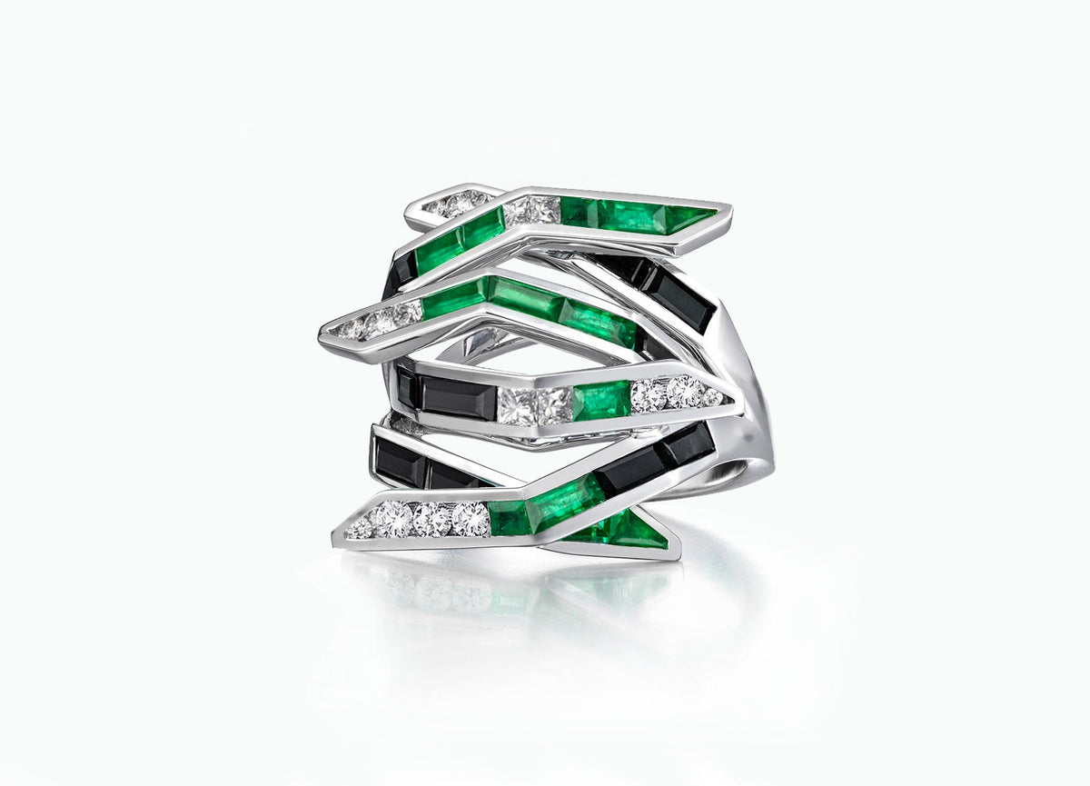ELECTRIC NIGHT EMERALD BOMBAY RING