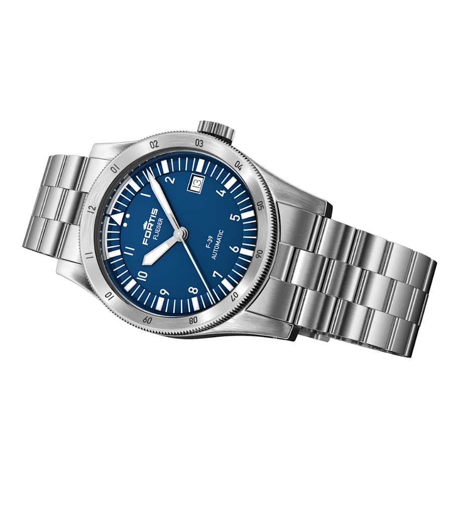FORTIS Flieger F-39 Liberty Blue on Block Bracelet — manufacturer detail 2