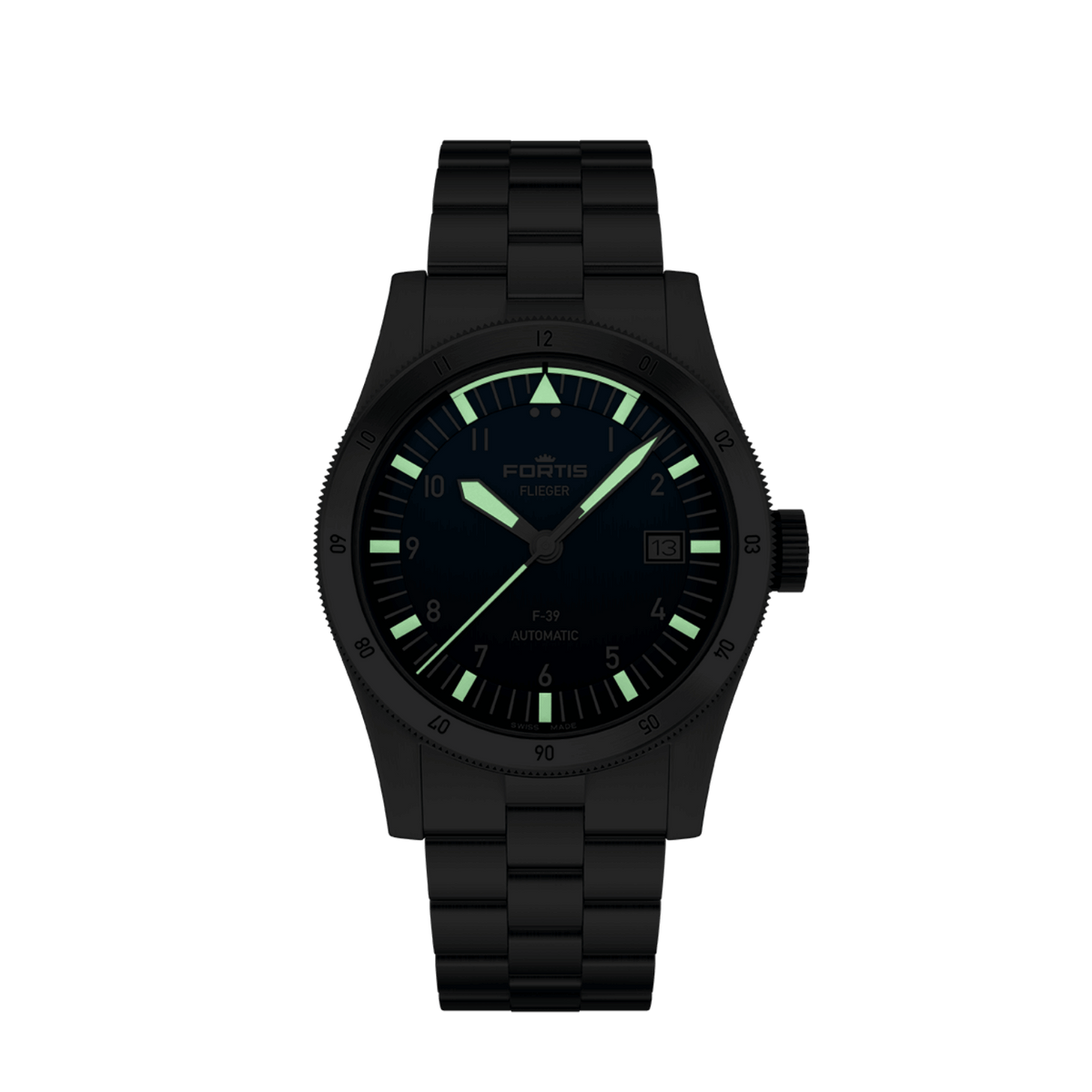 FORTIS Flieger F-39 Liberty Blue on Block Bracelet — manufacturer detail 4