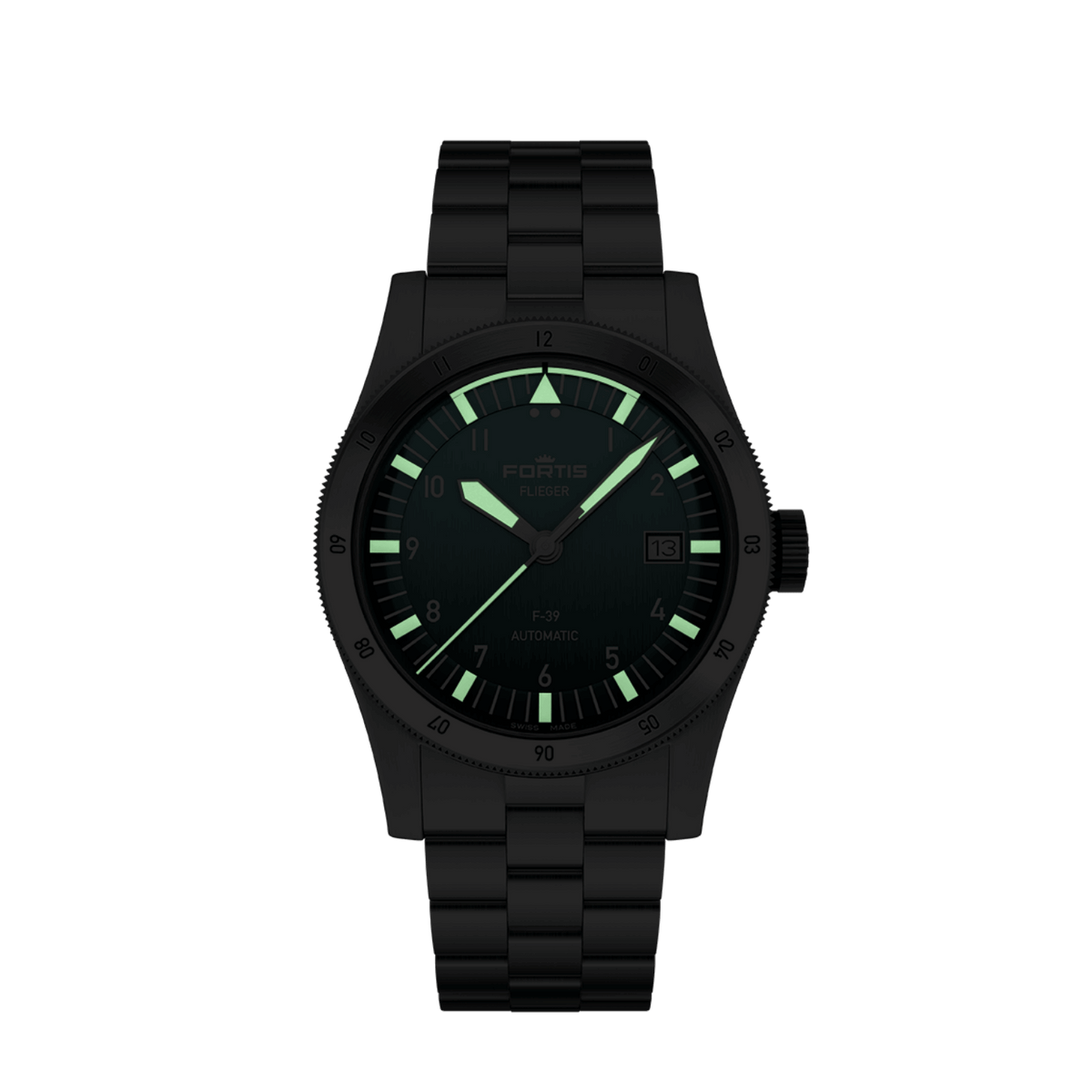 FORTIS Flieger F-39 Petrol on Block Bracelet — manufacturer detail 4