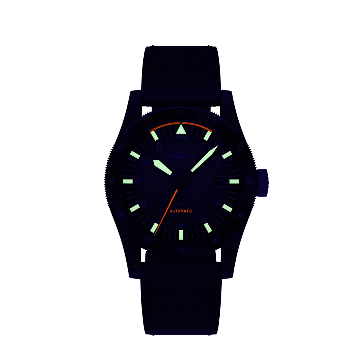 FORTIS Flieger F-39 Werk 7 Tactical Green on Hybrid Strap — manufacturer detail 2