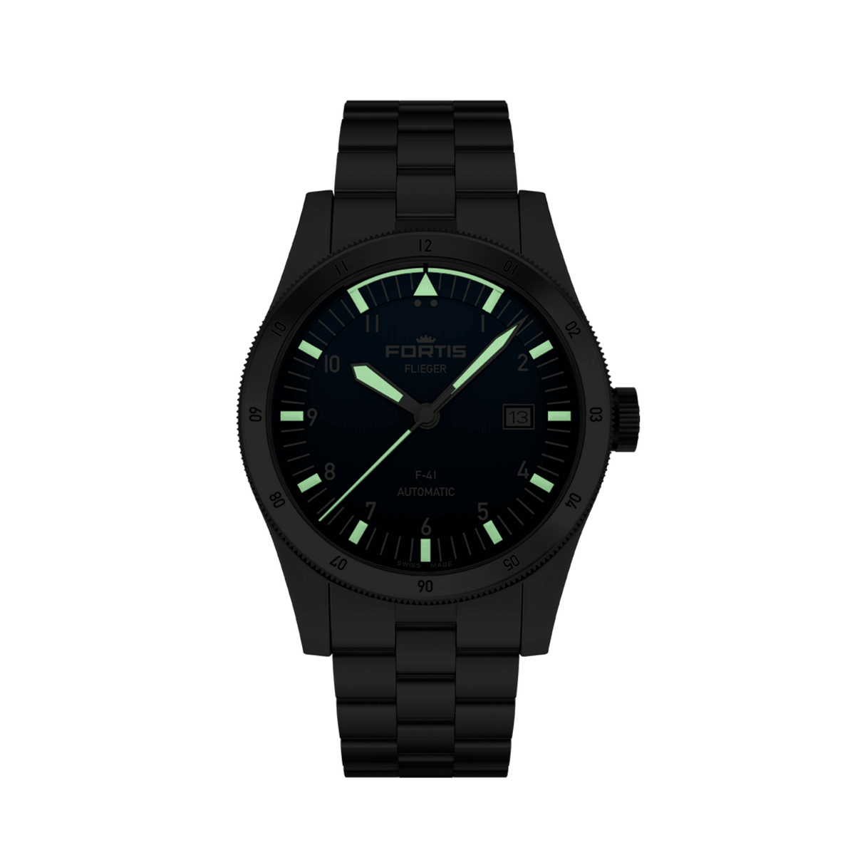 FORTIS Flieger F-41 Liberty Blue on Block Bracelet — manufacturer detail 4