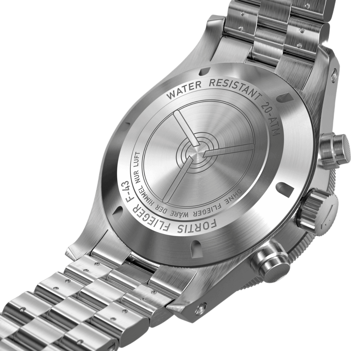 FORTIS Flieger F-43 Bicompax Petrol on Block Bracelet — manufacturer detail 1