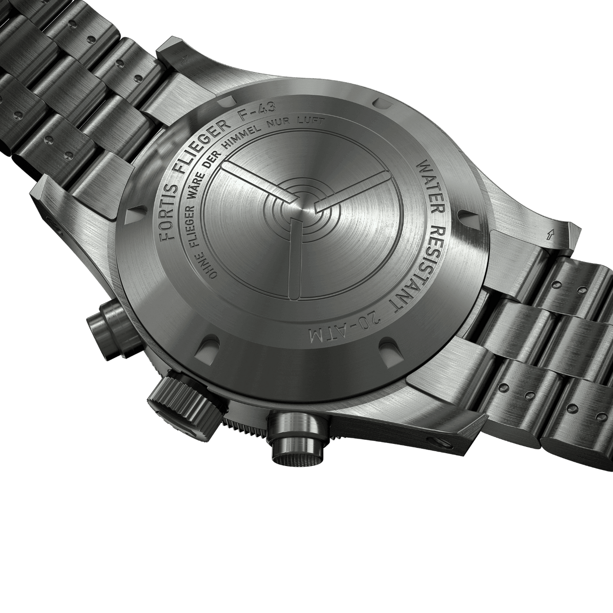 FORTIS Flieger F-43 Bicompax Original on Block Bracelet — manufacturer detail 1