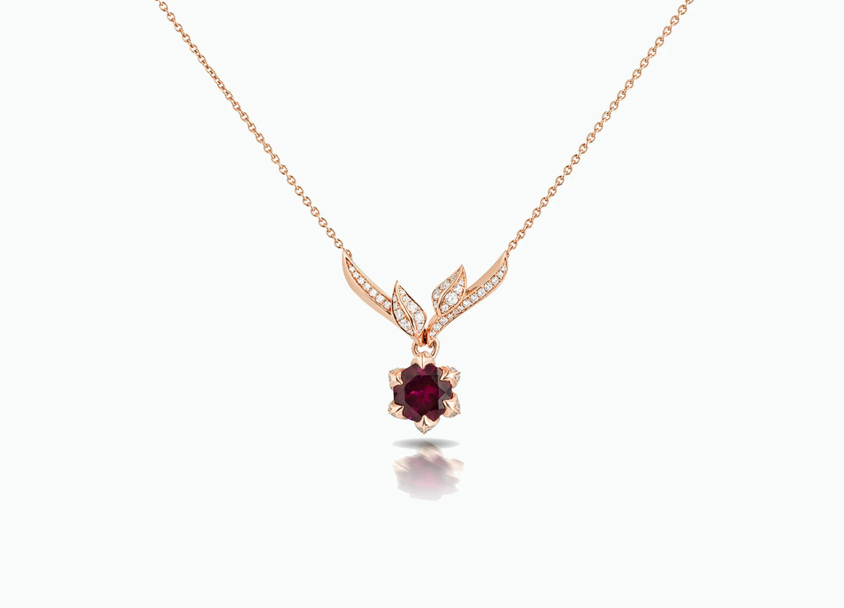 TOMASZ DONOCIK RHODOLITE LILY PAD PENDANT
