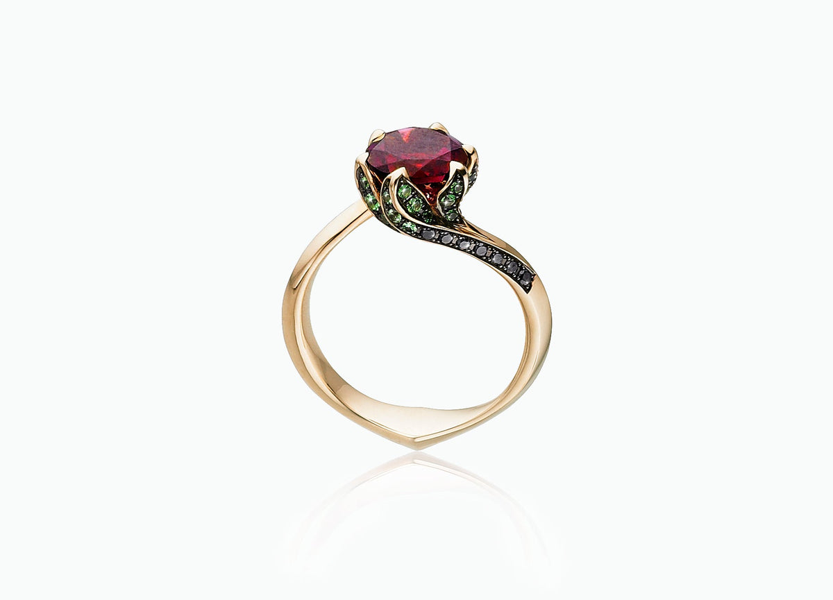 YELLOW GOLD LILY PAD RING