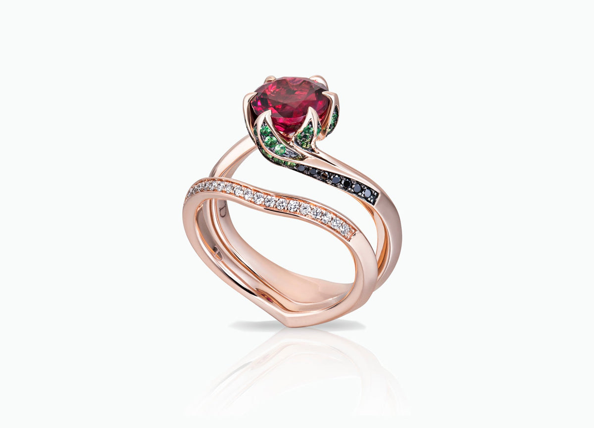 LILY PAD BRIDAL RING SET