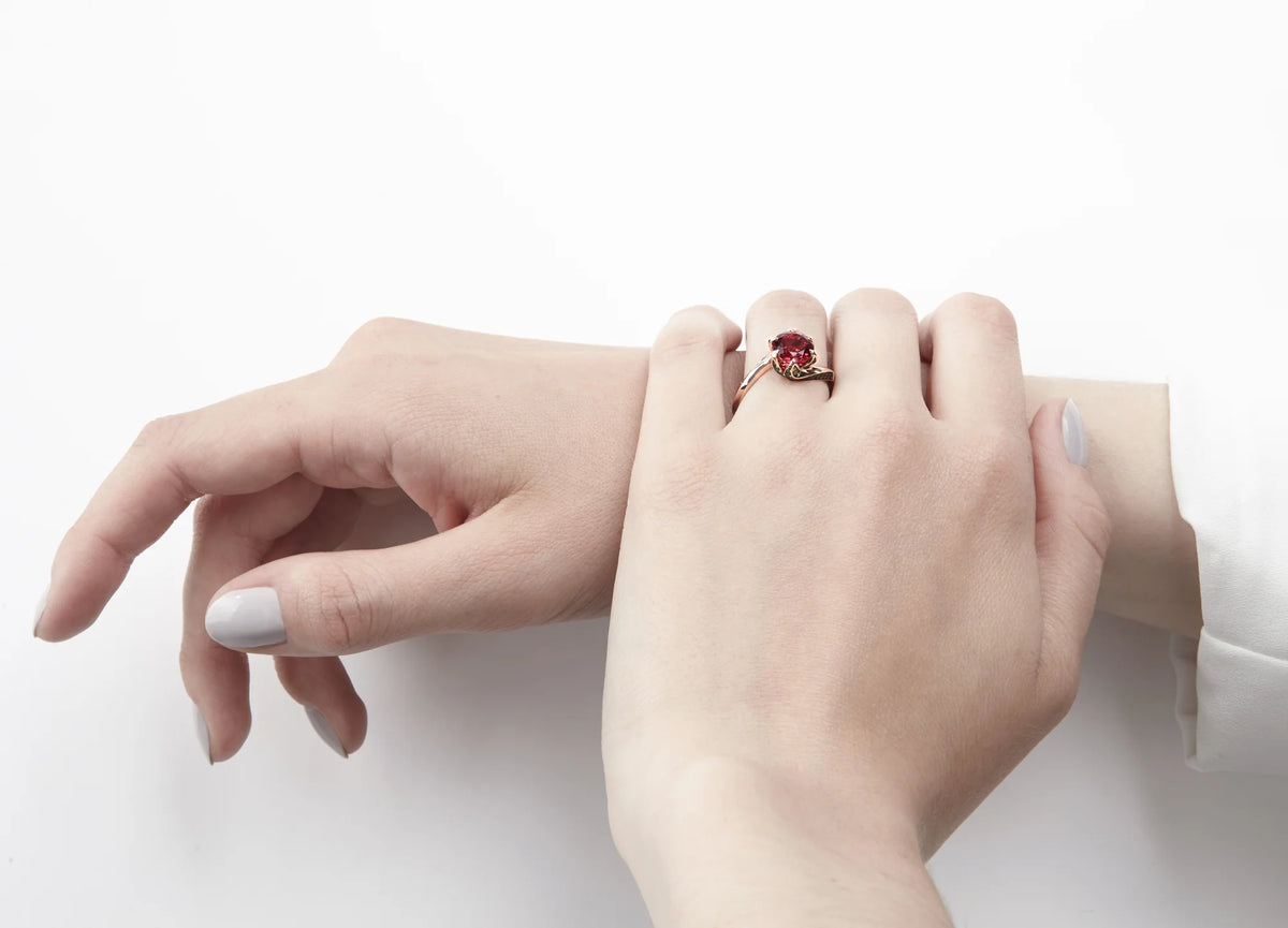 TOMASZ DONOCIK Rubellite Lily Pad Ring