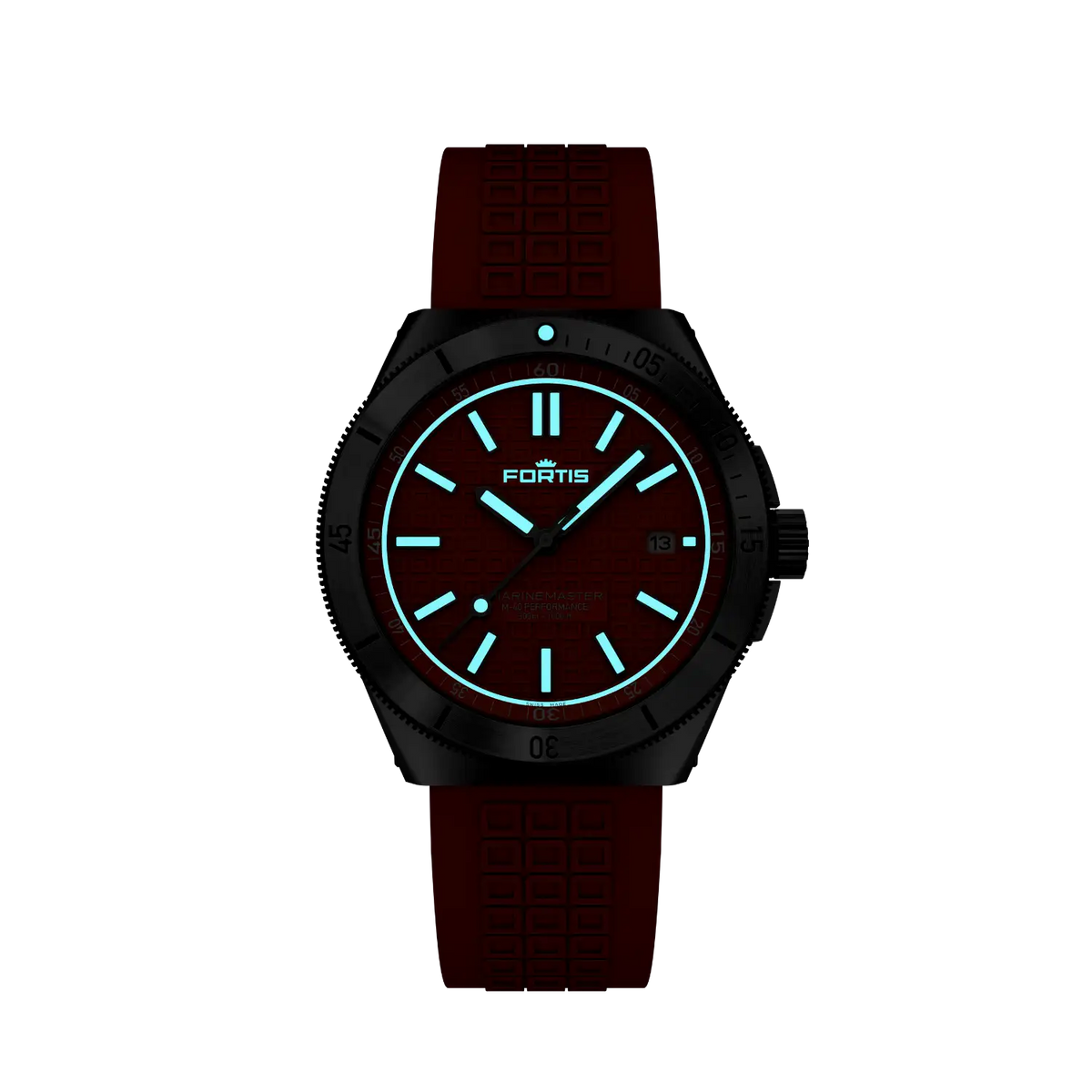 FORTIS Marinemaster M-40 Amber Orange on Horizon Strap — manufacturer detail 1