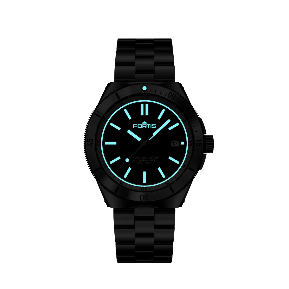 FORTIS Marinemaster M-40 Blue Japan on Block Bracelet — manufacturer detail 1