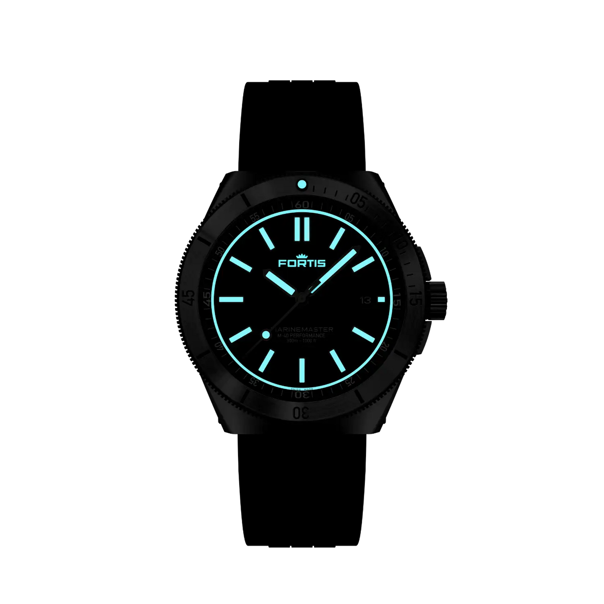 FORTIS Marinemaster M-40 Gravity Black on Horizon Strap — manufacturer detail 1