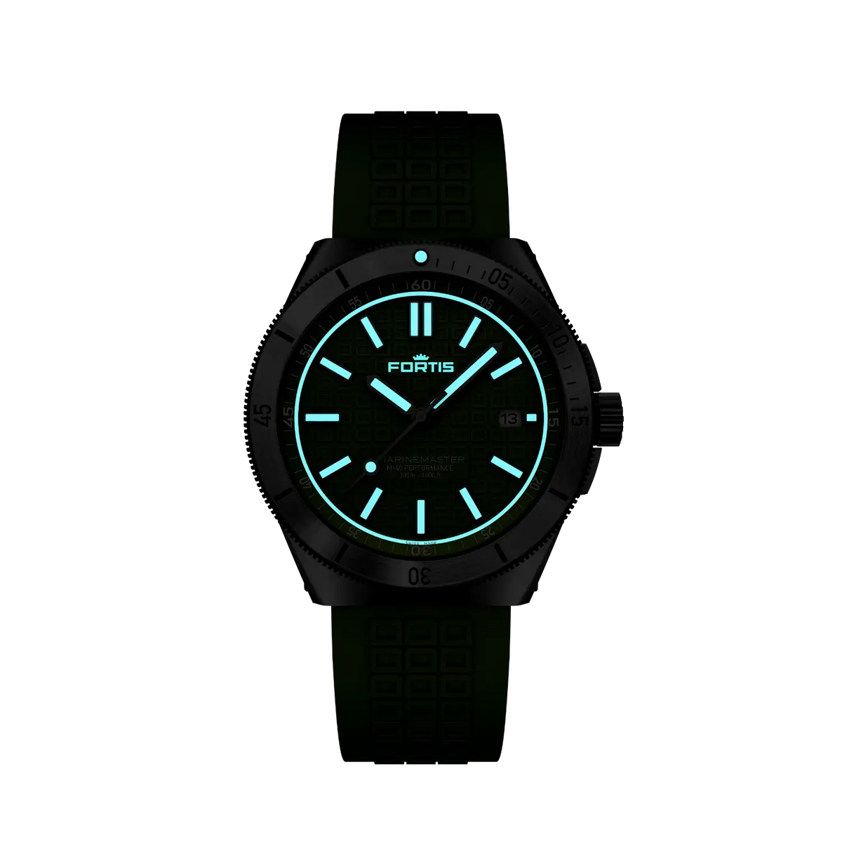 FORTIS Marinemaster M-40 Woodpecker Green on Horizon Strap — manufacturer detail 1