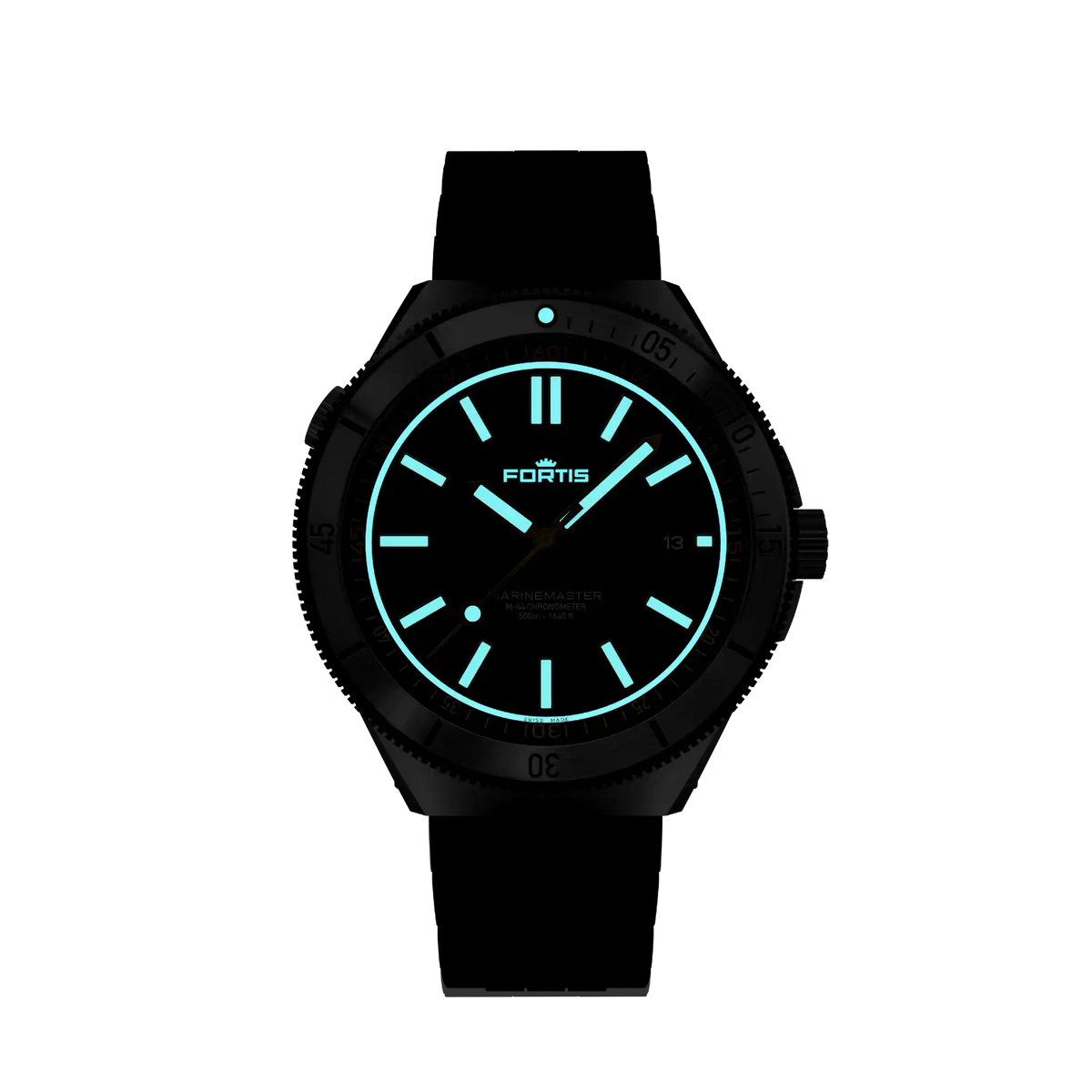 FORTIS Marinemaster M-44 Black Resin on Horizon Strap — manufacturer detail 2