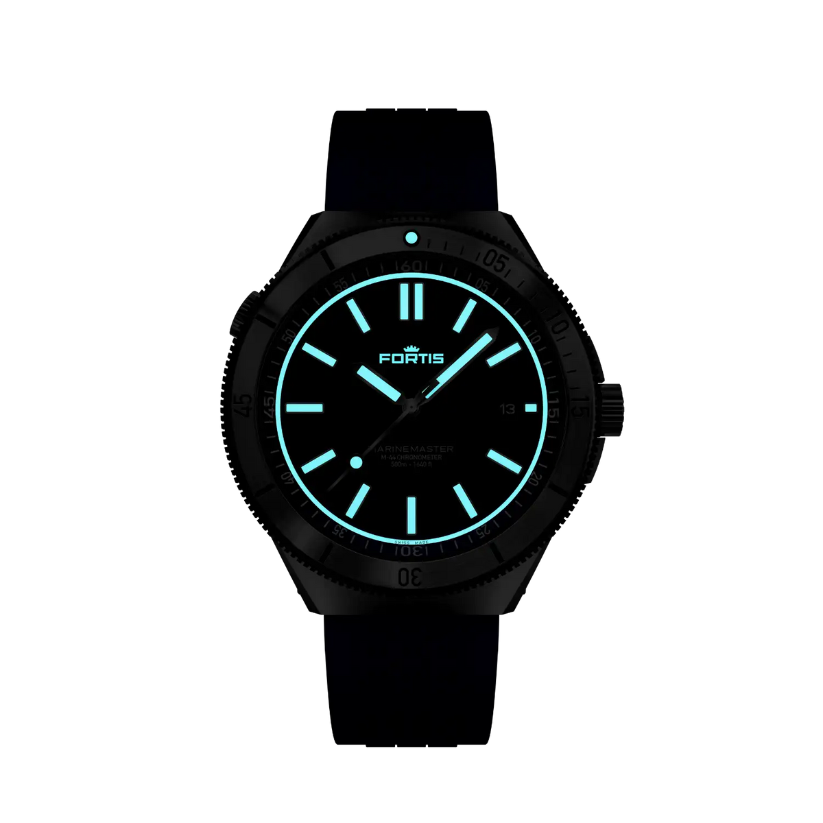 FORTIS Marinemaster M-44 Ocean Blue on Horizon Strap — manufacturer detail 1