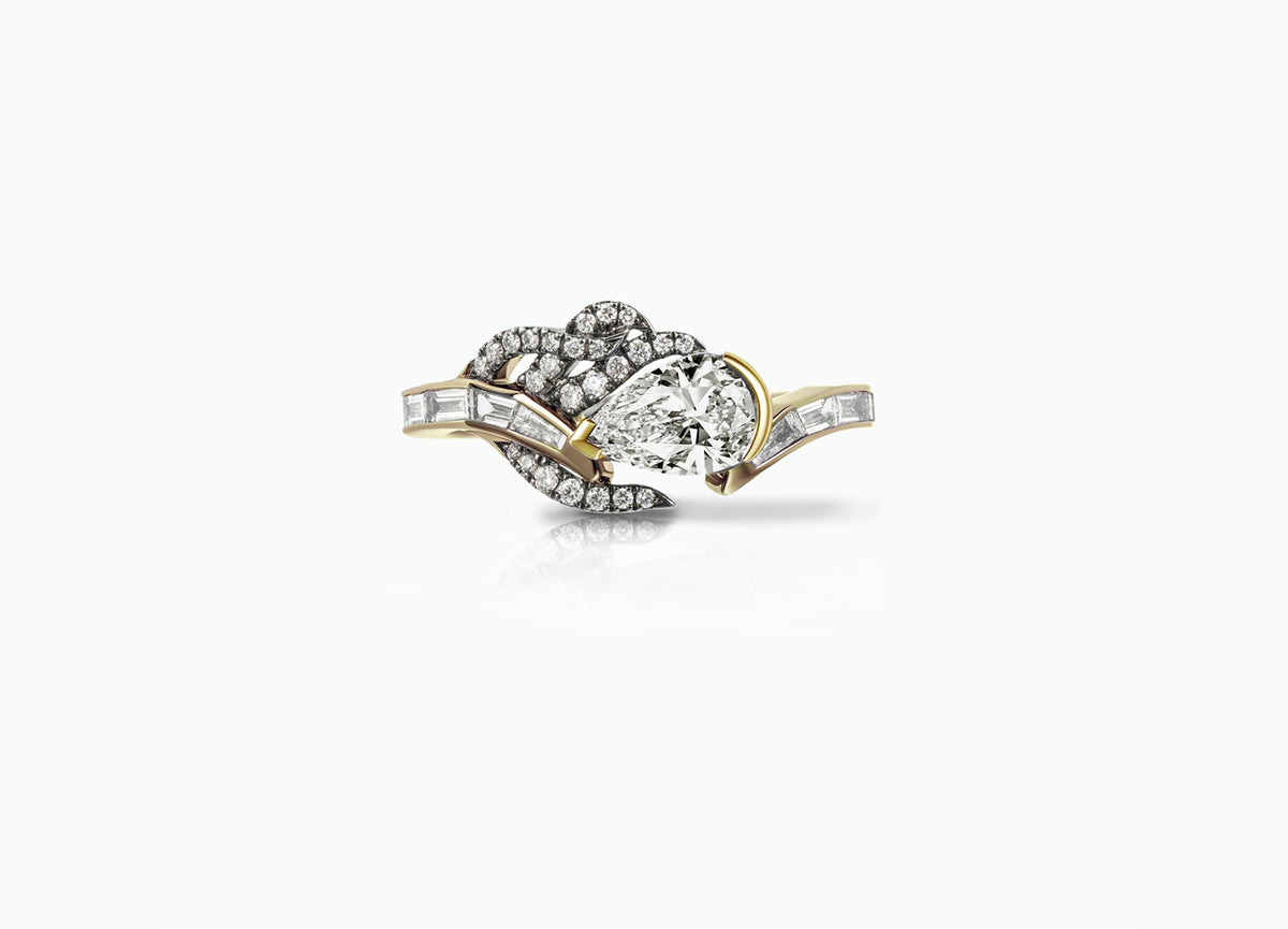 PEACOCK DIAMOND ENGAGEMENT RING