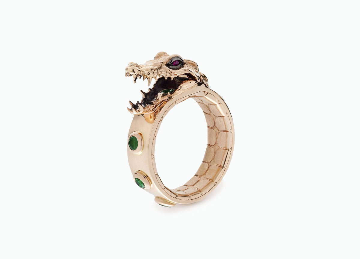Crocodile Gold Ring