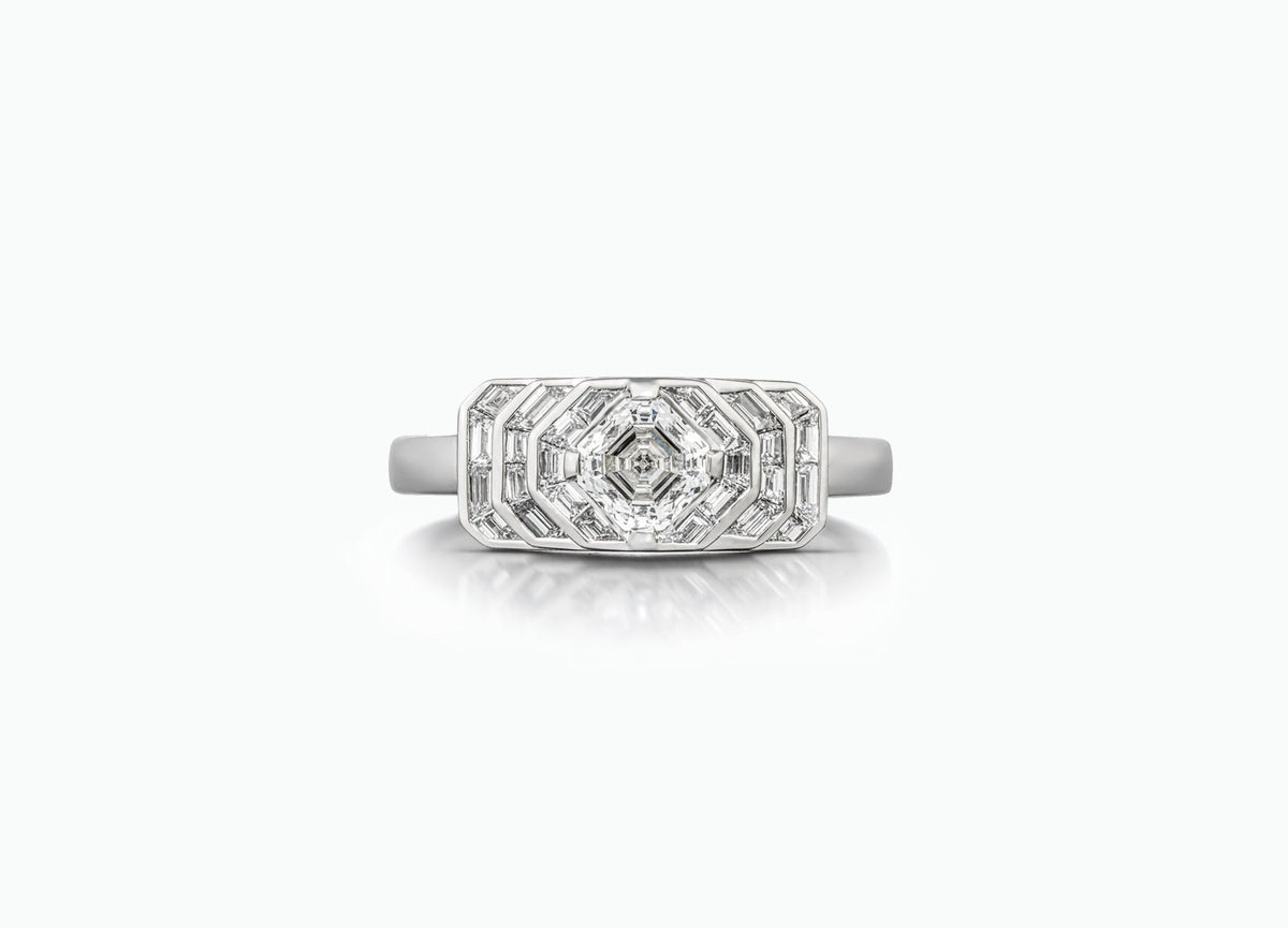 PALACE DECO PLATINUM DIAMOND ENGAGEMENT RING