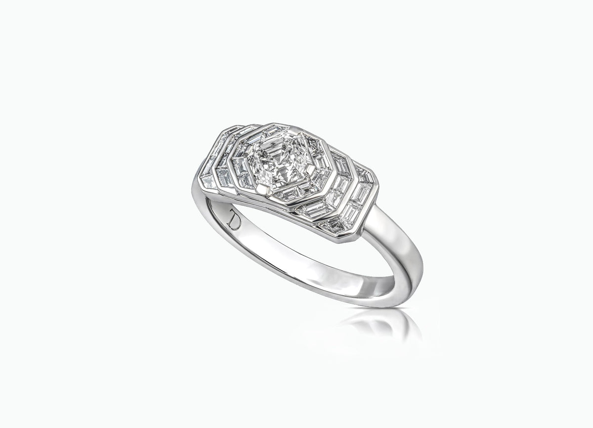 PALACE DECO PLATINUM DIAMOND ENGAGEMENT RING
