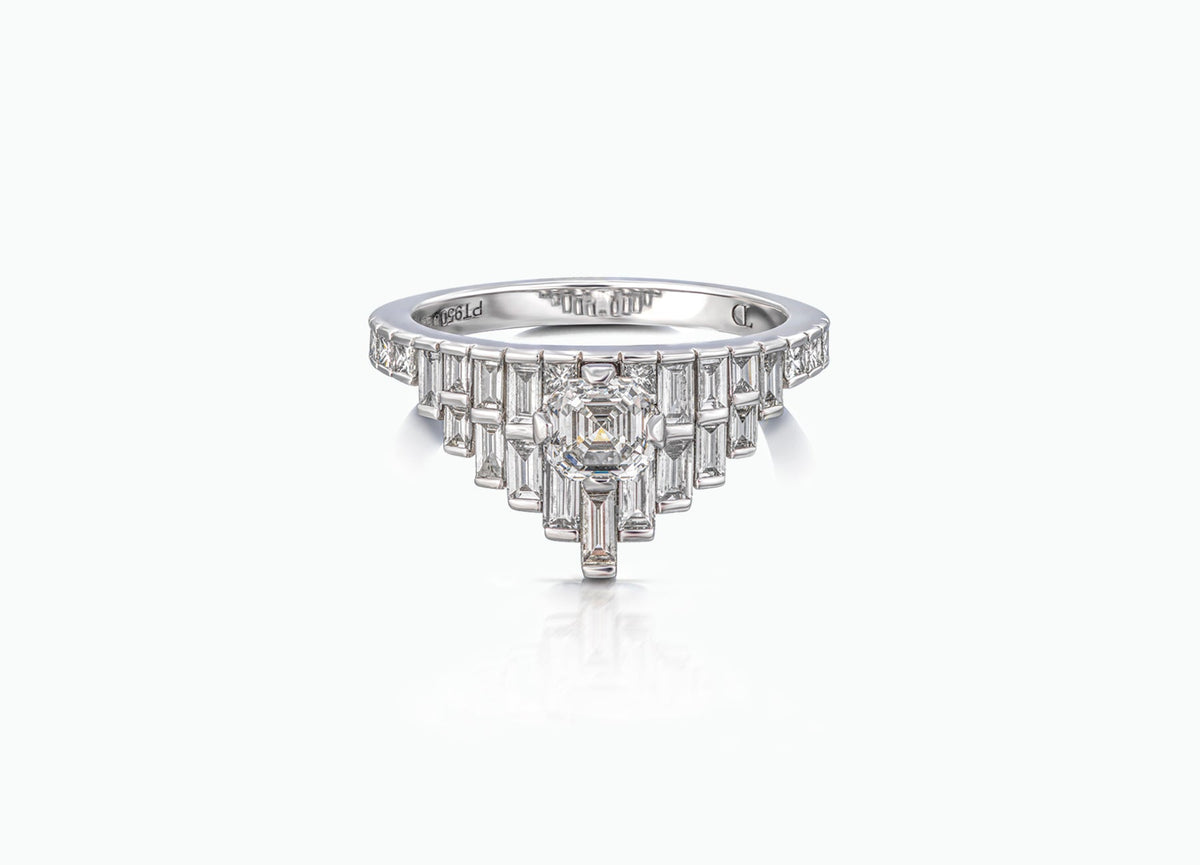 GRAND TIARA PLATINUM DIAMOND ENGAGEMENT RING