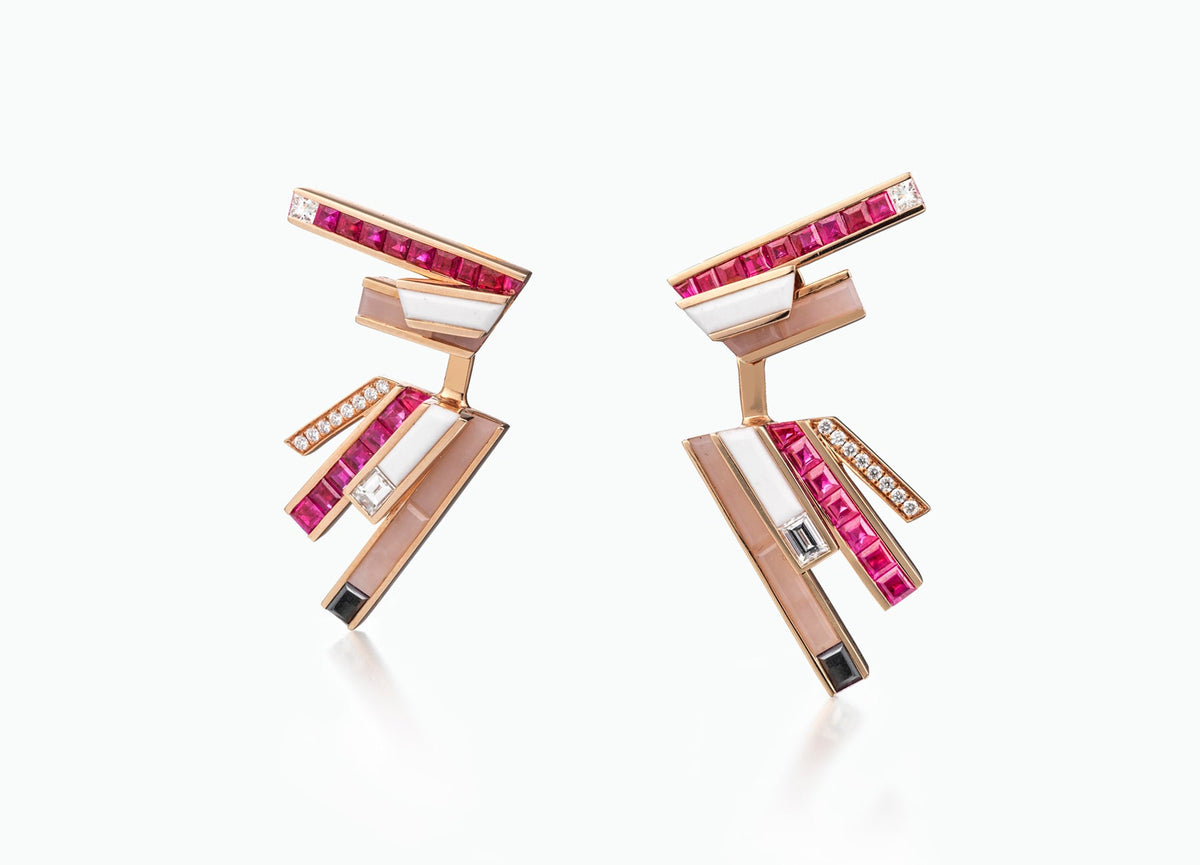 STELLAR STUD EARRINGS WITH EAR JACKETS