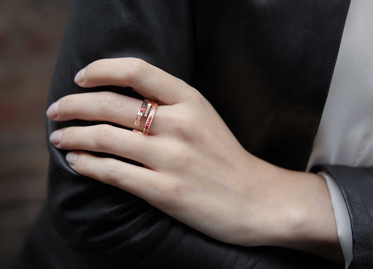 Stellar Three Row Band Ring