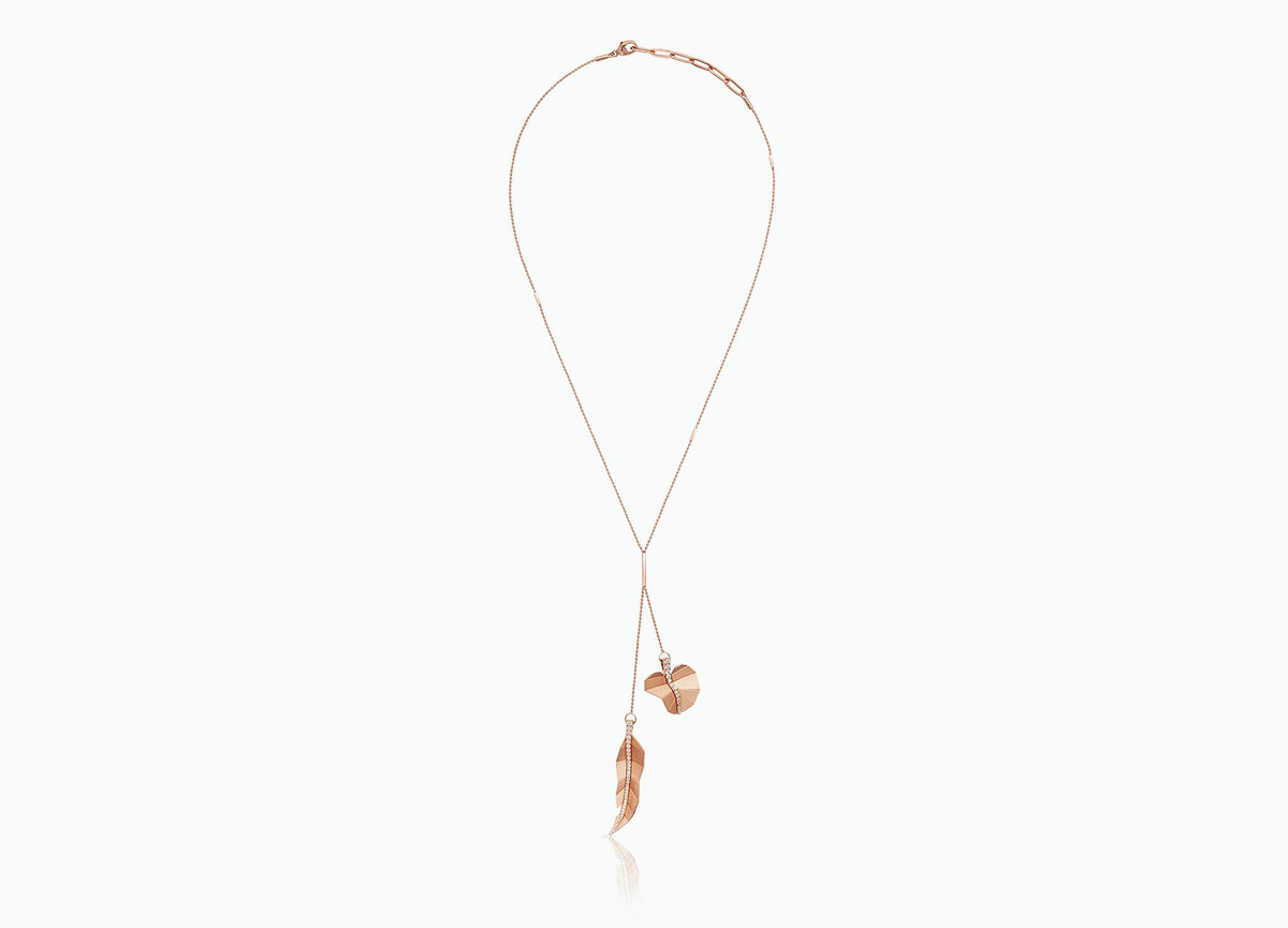 Double Long and Round Busia Leaf Necklace