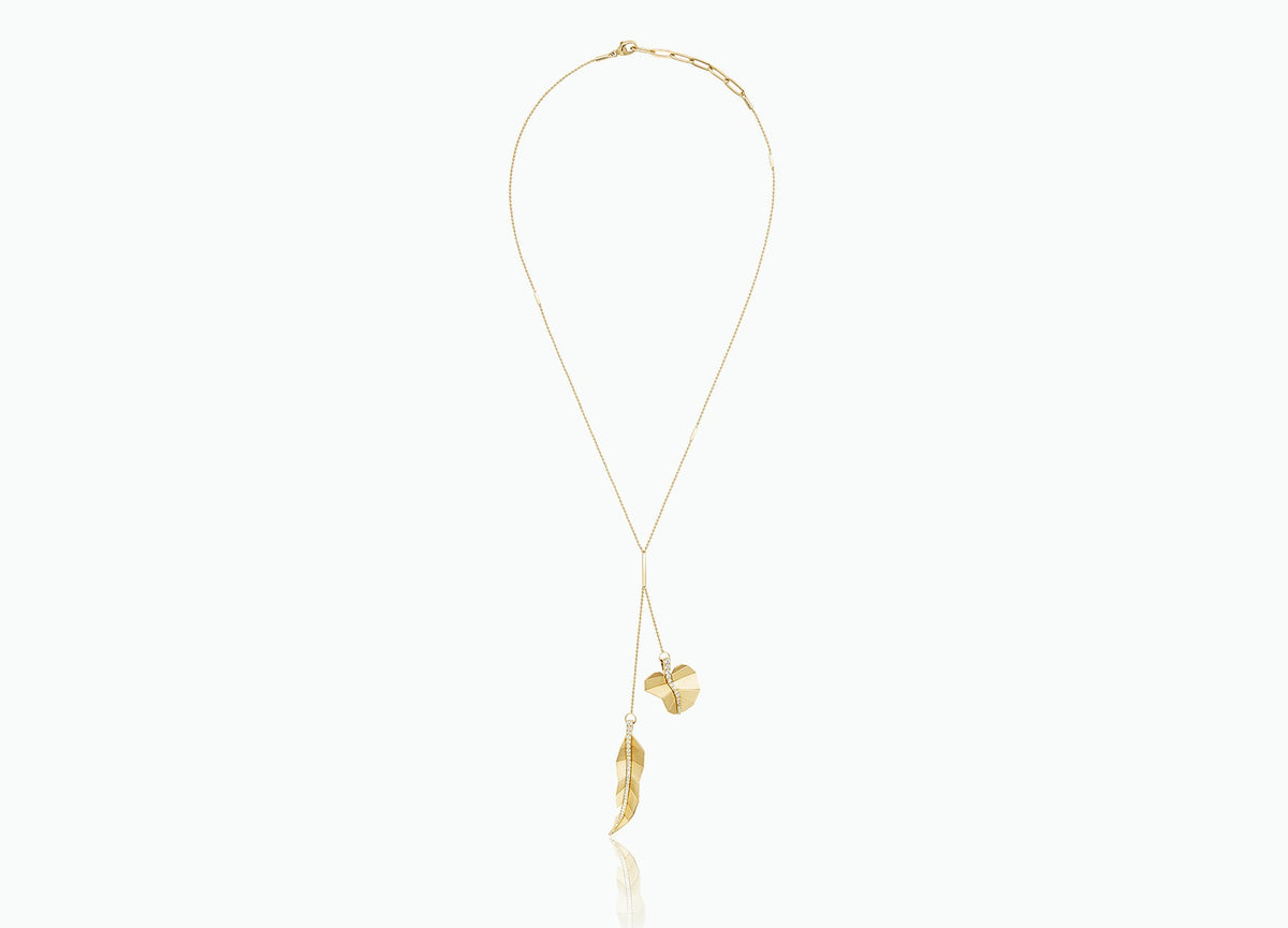 Double Long and Round Busia Leaf Necklace