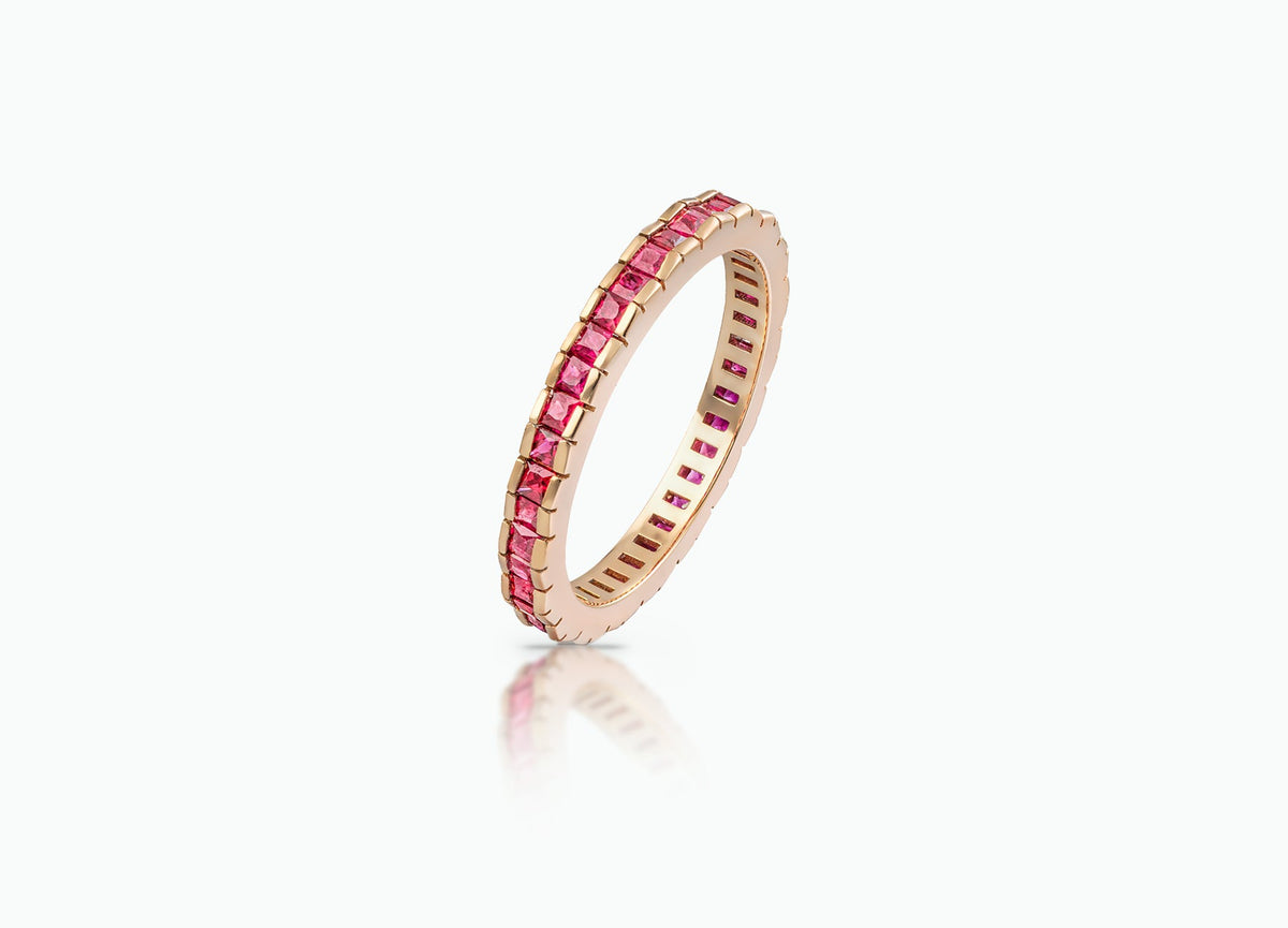 ETERNITY STACK RING WITH RUBIES
