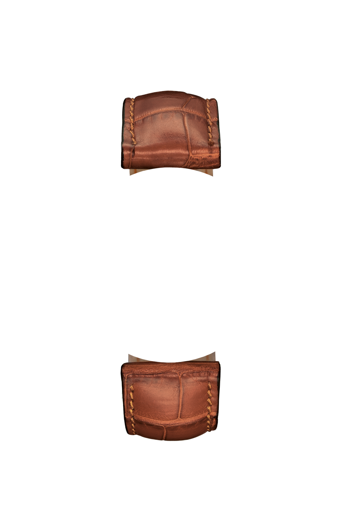 Cognac-coloured alligator leather strap – Front view