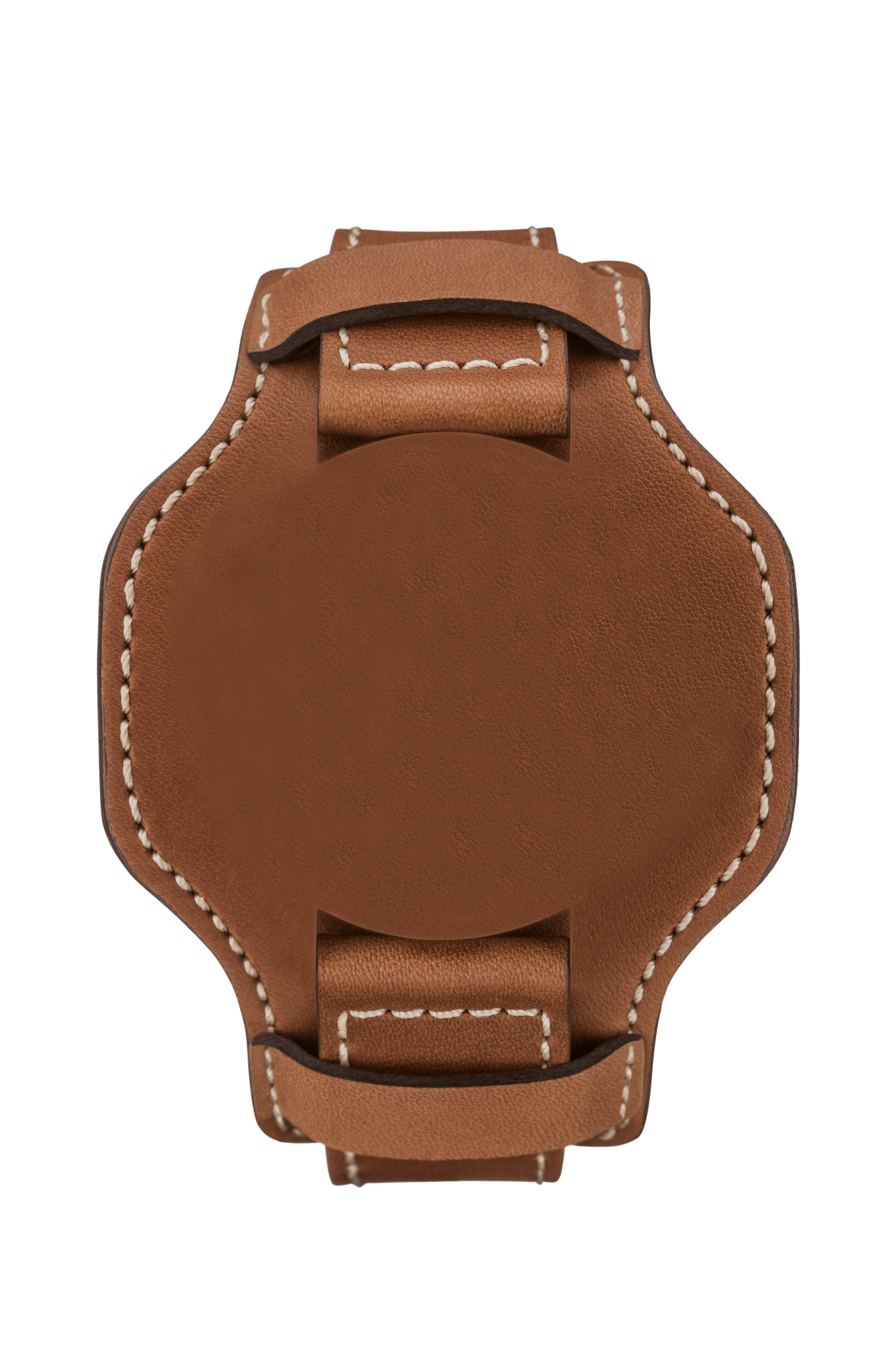 Brown calfskin strap with leather underlay – Front view