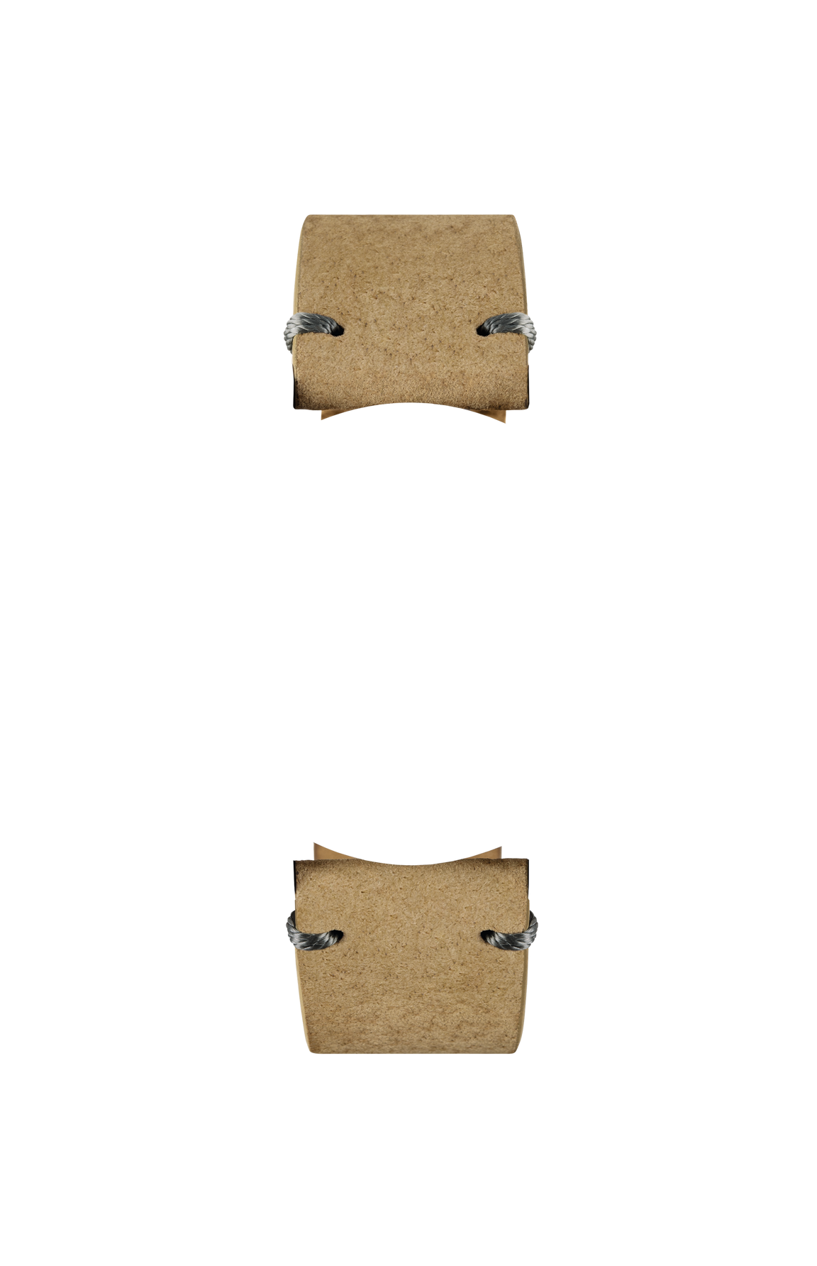 Sand-coloured Nubuck boar leather strap – Front view