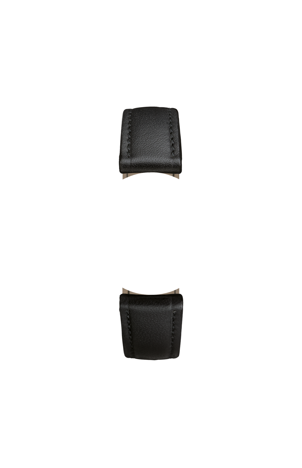 Black cowhide leather strap with Russia tanning – Front view