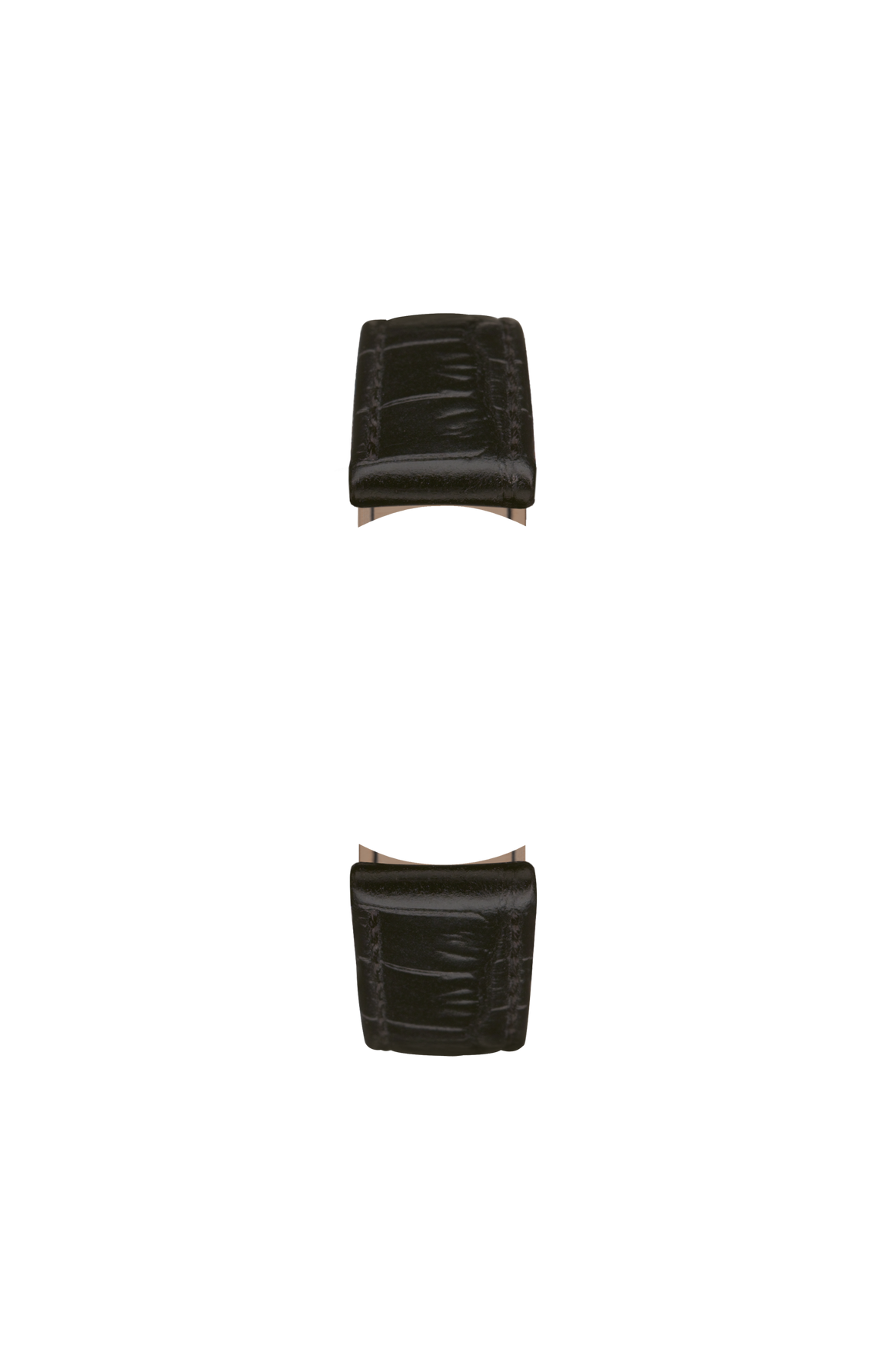 Black cowhide leather strap with Russia tanning – Front view