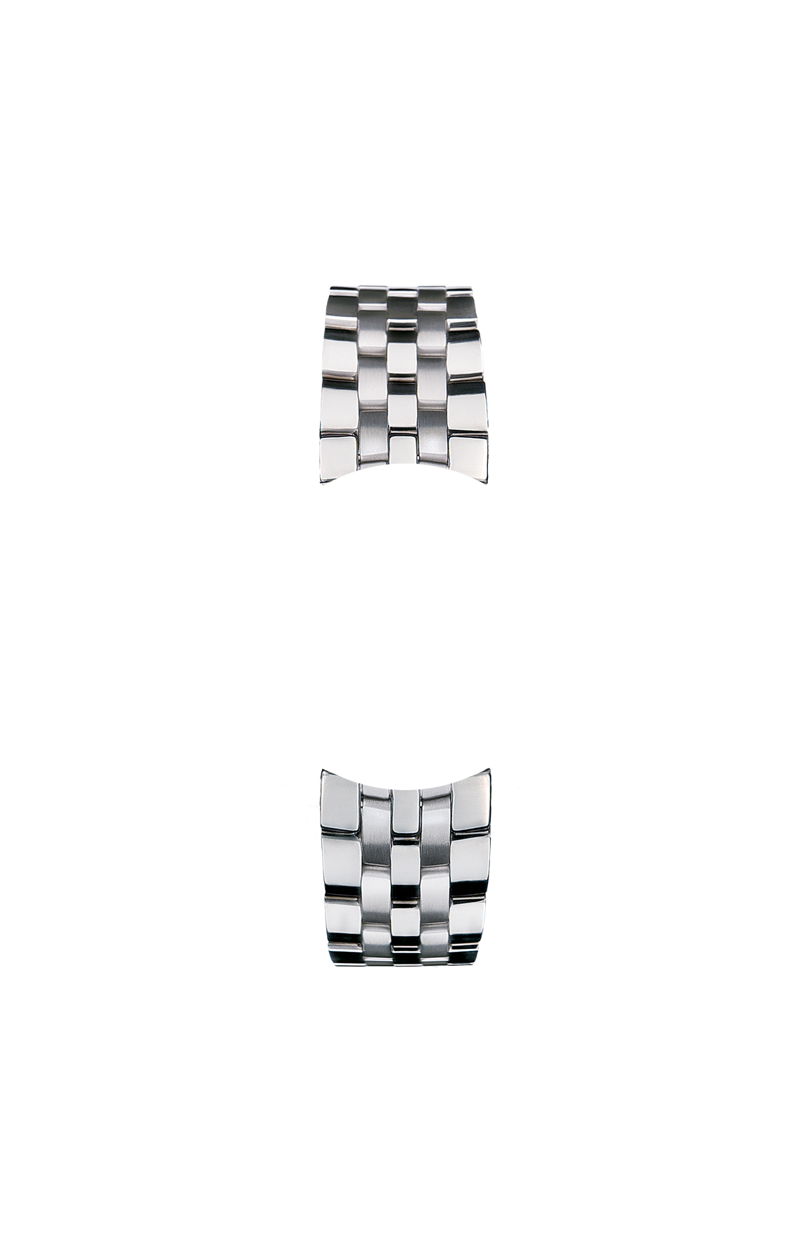 Polished and satinized solid stainless steel bracelet – Front view