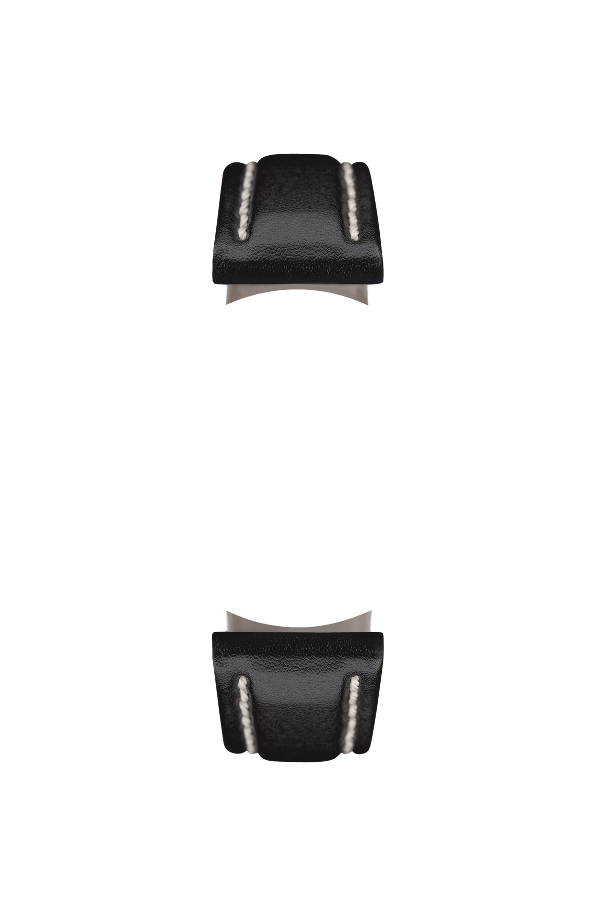 Black cowhide leather strap – Front view