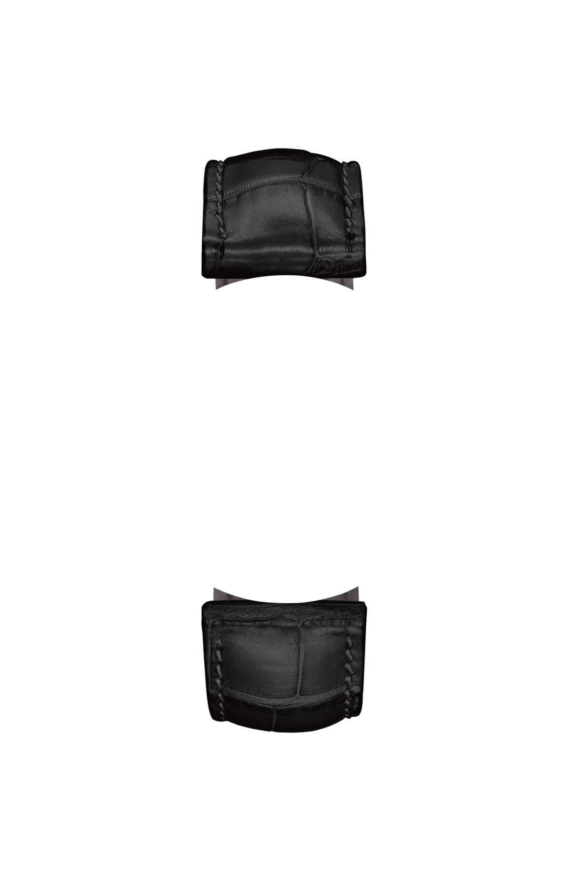 Black alligator leather strap – Front view