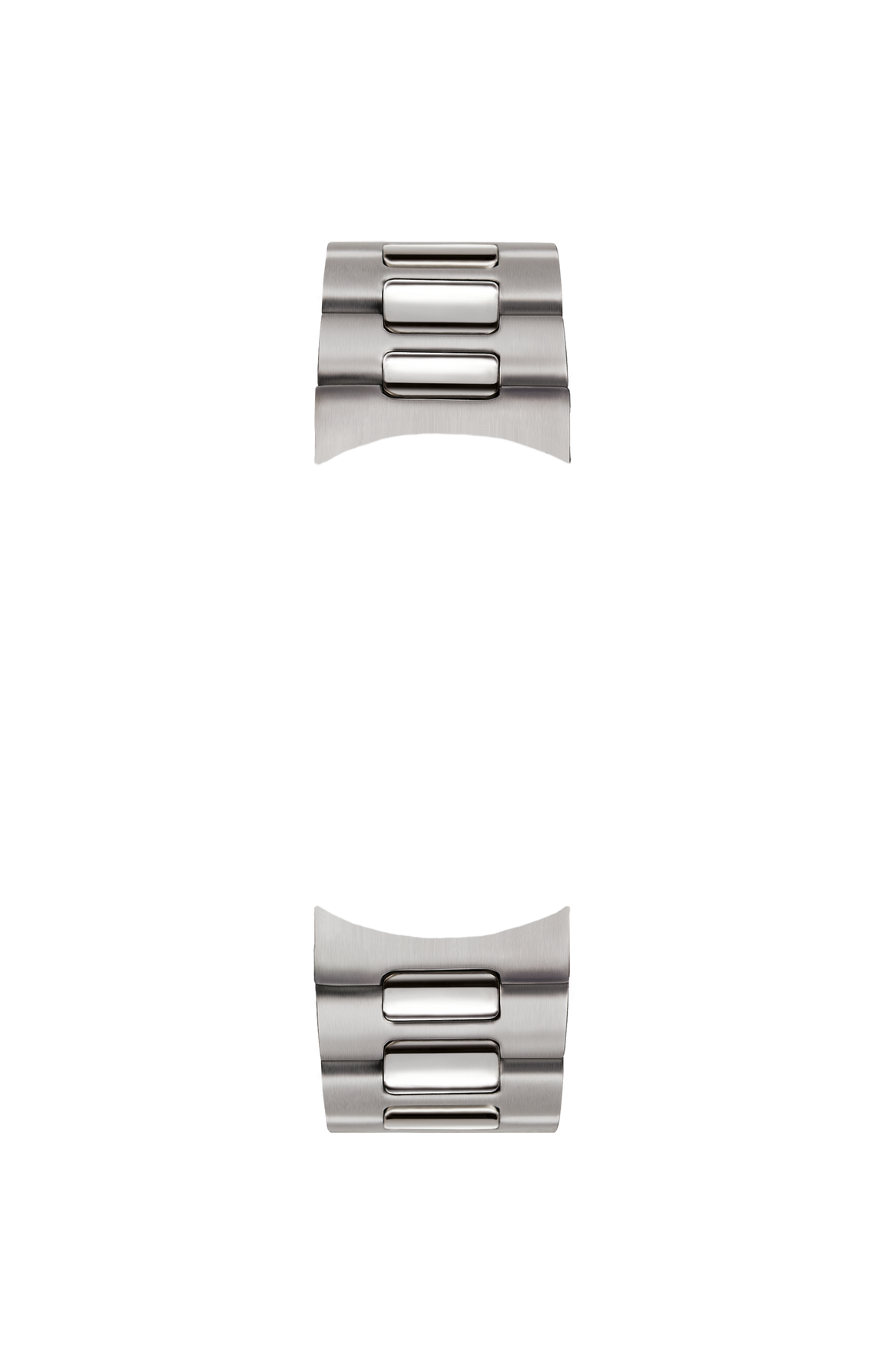 Polished and satinized solid stainless steel bracelet – Front view
