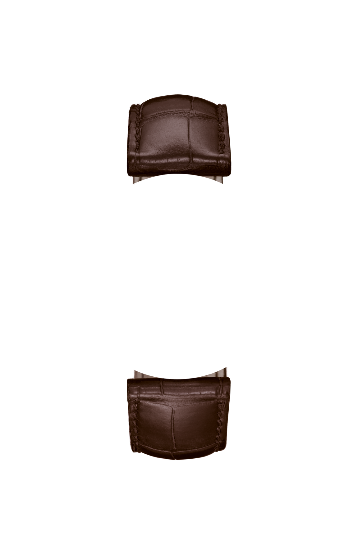 Mocha-coloured alligator leather strap – Front view