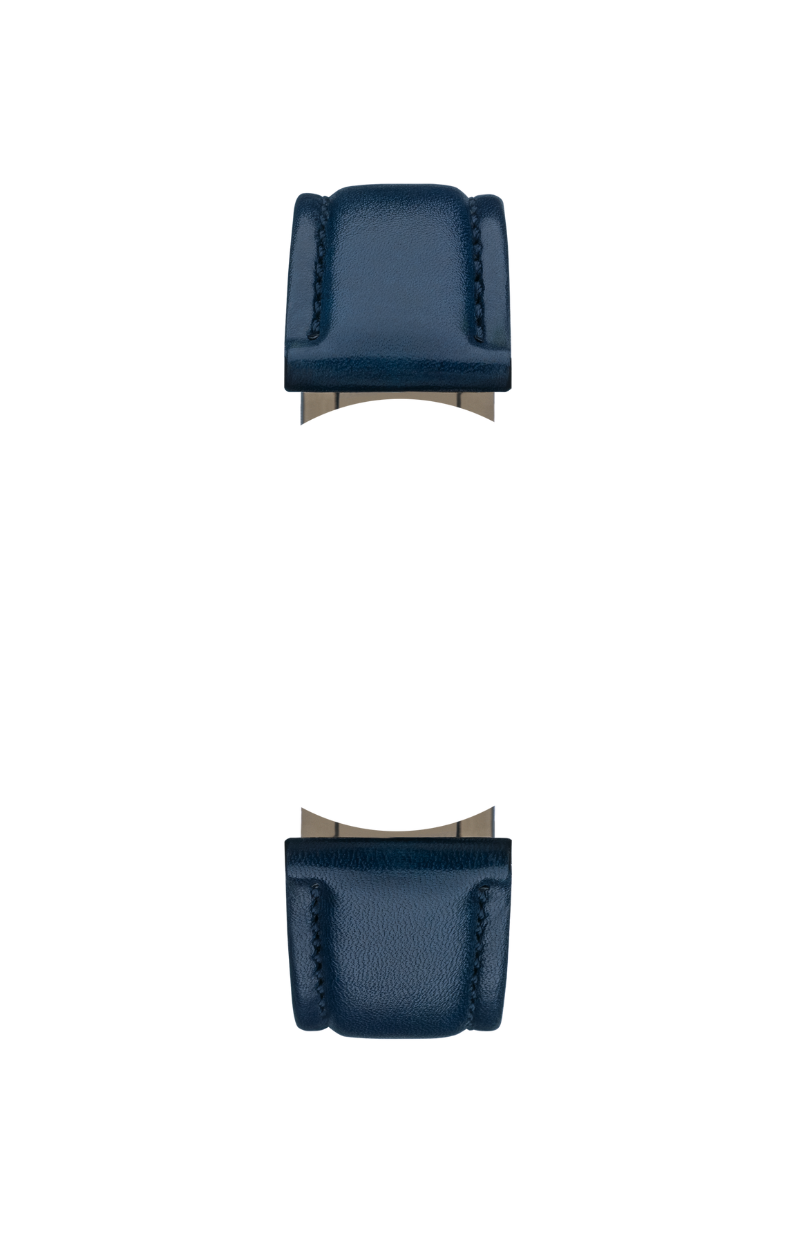 Blue cowhide leather strap – Front view